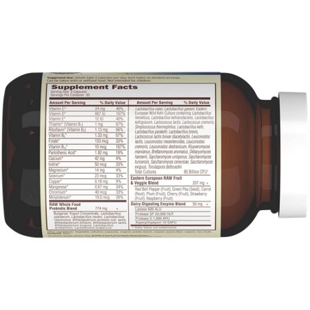 Garden of Life Raw Probiotics Women 50+ Supplement Label