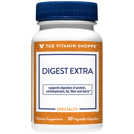 The Vitamin Shoppe Digest Extra capsules bottle front