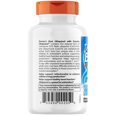 Doctors Best Ubiquinol with Kanekas QH bottle view 4