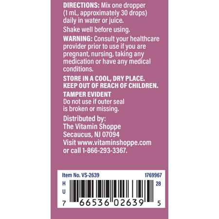 Directions for The Vitamin Shoppe Liquid Chlorophyll Green Superfood 100 MG