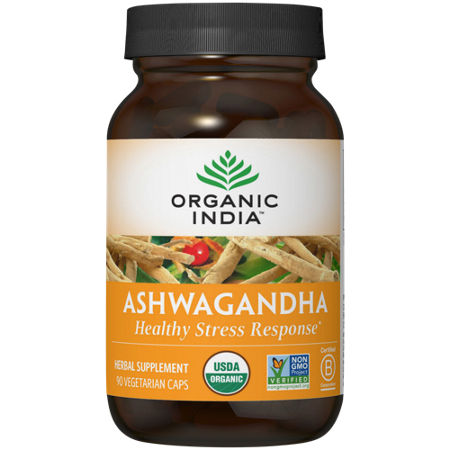 Organic India Ashwagandha Healthy Stress Response capsules front