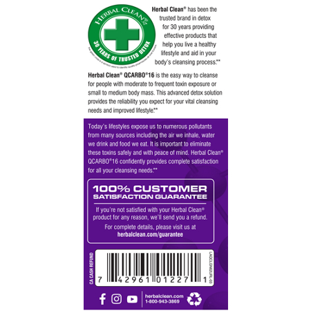 Herbal Clean QCarbo16 Liquid Cleansing Formula grape label