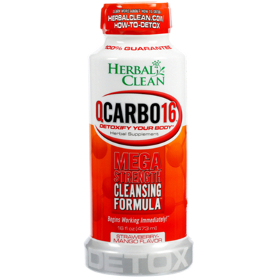 QCarbo16 with Eliminex Plus - Mega Strength Liquid Cleansing Formula - Strawberry Mango (16 Fluid Ounces)