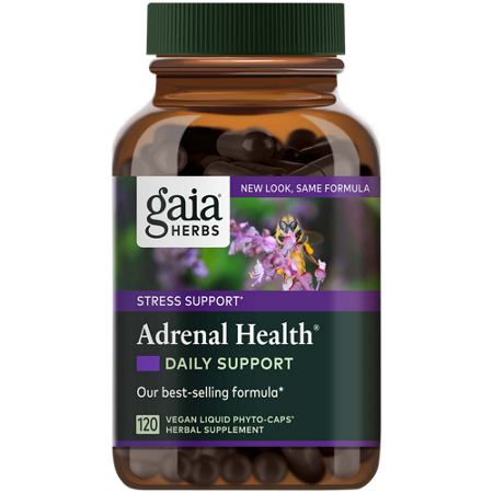 Gaia Herbs Adrenal Health Vegetarian Liquid Capsules front