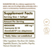 Supplement Facts label for Solgar Megasorb CoQ10 600 MG