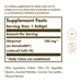 Supplement Facts label for Solgar Ubiquinol 100 MG softgels