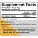 Supplement Facts label for True Athlete Kre-Alkalyn Powder Unflavored 1000 MG