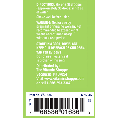 Directions for The Vitamin Shoppe Echinacea Goldenseal Extract Drops