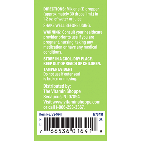 Directions for The Vitamin Shoppe Olive Leaf Extract Supplement Drops