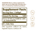 Supplement Facts label for Solgar Vitamin D3 10000 IU