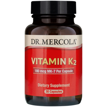 Mercola Vitamin K2 with MK-7 capsules 180 MCG bottle front