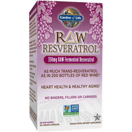 Garden of Life Raw Resveratrol for Heart Health box front