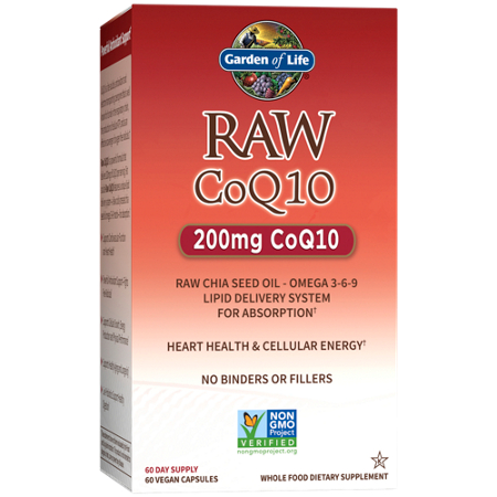 Garden of Life Raw CoQ10 200 MG box front