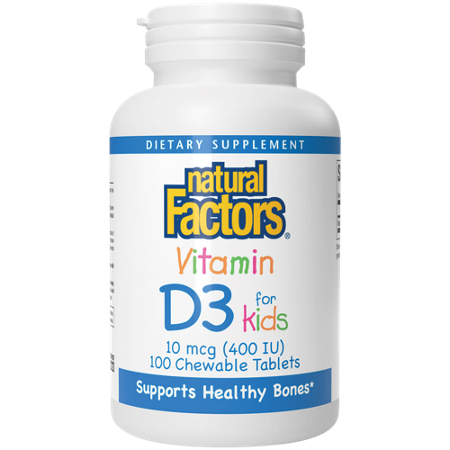 Natural Factors Children's Vitamin D3 Chewable Tablets bottle front