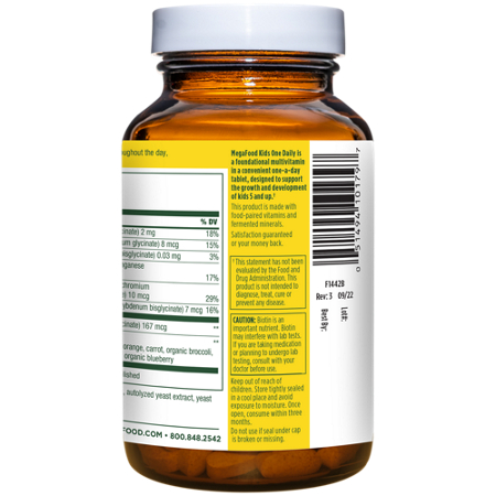Megafood Kids Once Daily Multivitamin bottle view 4