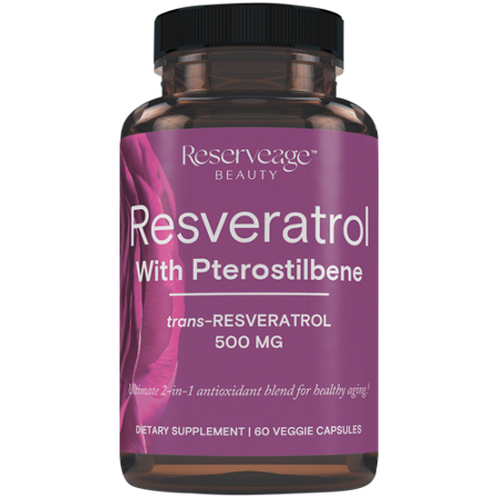 Reserveage Nutrition Resveratrol with Pterostilbene bottle view 2