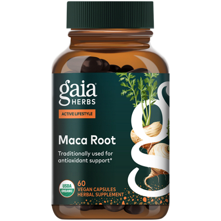 Gaia Herbs Maca Root capsules 500 MG bottle front