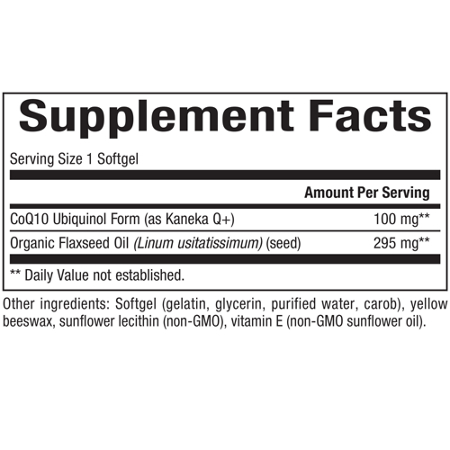 Supplement Facts label for Natural Factors Enhanced Absorption Ubiquinol 100 MG