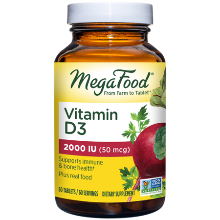 Megafood Vitamin D3 for Immune & Bone Health tablets front