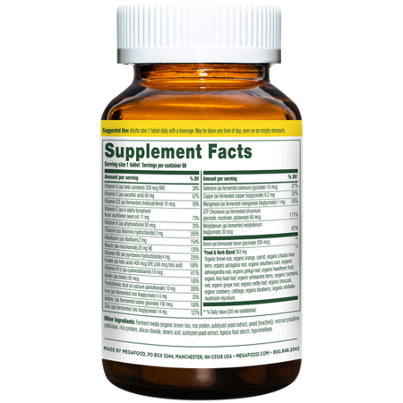 Megafood Multivitamin for Women 40+ Supplement Facts