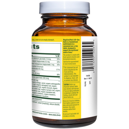 Megafood Multivitamin for Men 40 Plus bottle view 4