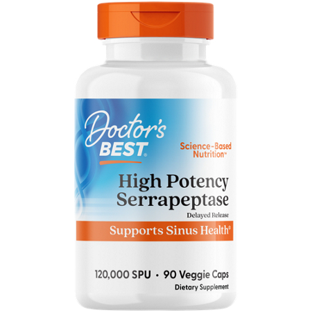 Doctors Best High Potency Serrapeptase capsules bottle front