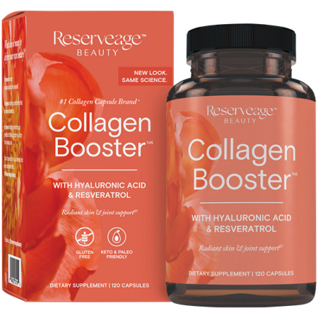 Reserveage Collagen Booster with Hyaluronic Acid and Resveratrol bottle front