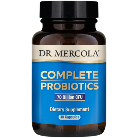 Mercola Complete Probiotics 70 Billion CFU capsules bottle front