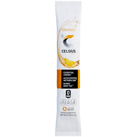 Celsius Energy Powder Drink Mix Orange packet view 4