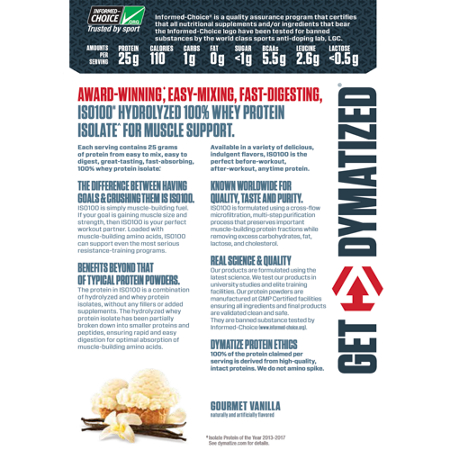 Dymatize Nutrition ISO100 Hydrolyzed Whey Protein Isolate alternate view 4