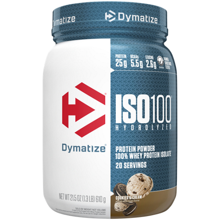 Dymatize ISO100 Cookies & Cream Whey Protein Container
