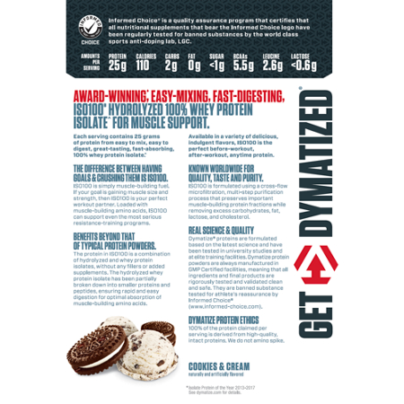 Dymatize Nutrition ISO100 Whey Protein Isolate Cookies and Cream view 4