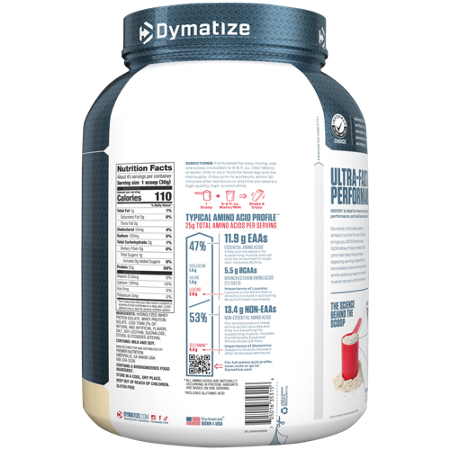 Dymatize ISO100 Whey Protein Label, Gourmet Vanilla