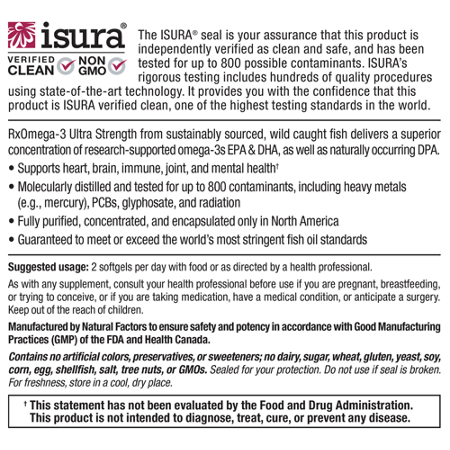 Instructions for Natural Factors Omega-3 Softgels 2150 MG