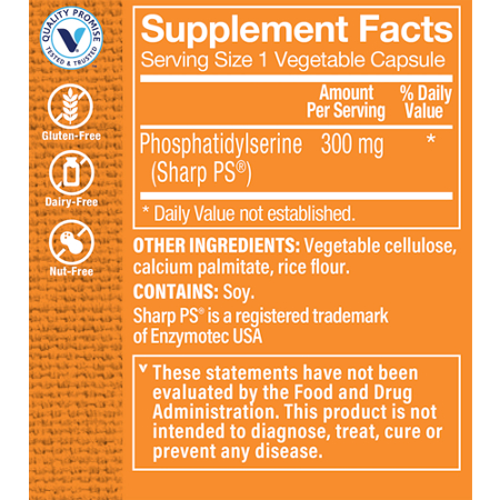 Supplement Facts for Phosphatidylserine 300 MG Capsules