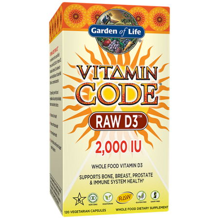 Garden of Life Vitamin Code Raw D3 2000 IU box front