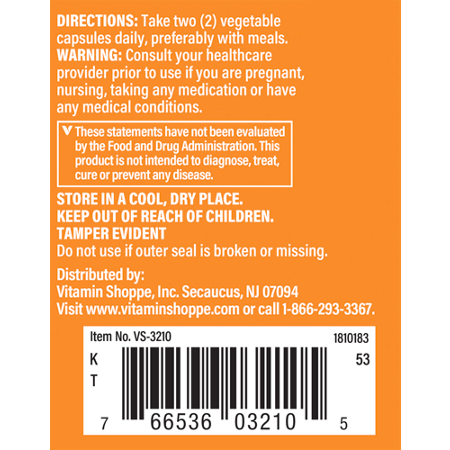 Directions for The Vitamin Shoppe Elements Capsules, 500 MG