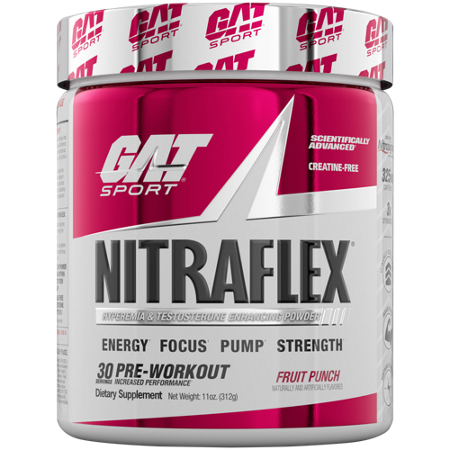 GAT Sport Nitraflex High Intensity Pre-Workout Fruit Punch container front