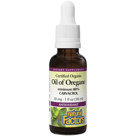 Natural Factors Organic Oil of Oregano bottle front