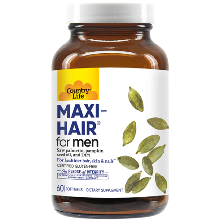 Country Life Maxi-Hair for Men Softgels bottle front