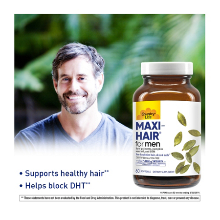 Maxi-Hair for Men with Saw Palmetto Pumpkin Seed Oil and DIM softgels view 5