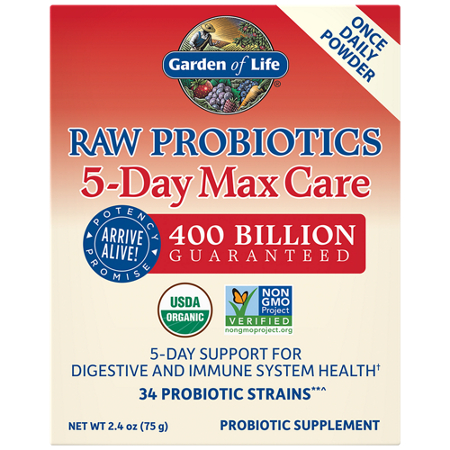 Garden of Life Raw Probiotics 5-Day Max Care box front