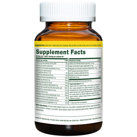 Megafood Multivitamin for Women 40+ Supplement Label