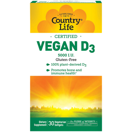 Country Life Vegan Vitamin D3 box front