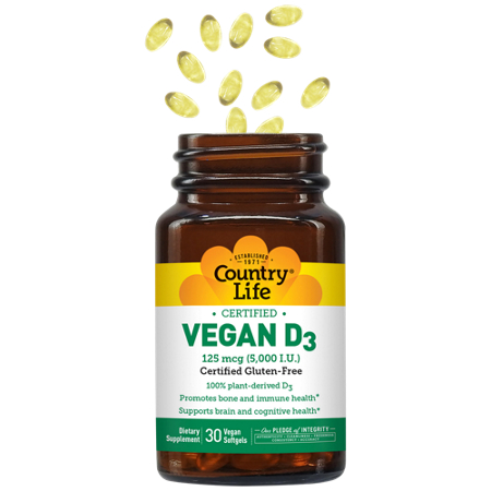 Country Life Vegan Vitamin D3 Vegetarian Softgels 5000 IU view 4