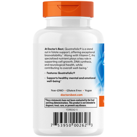 Doctors Best Fully Active Folate 400 MCG bottle back
