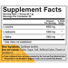 Supplement Facts label for True Athlete Fermented BCAA Powder