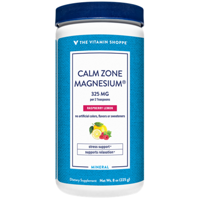 Calm Zone Magnesium Powder - 325 MG - Raspberry Lemon Relaxation Drink (8 oz./50 Servings)