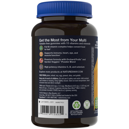 Natures Way Alive Mens Gummy Multivitamin bottle view 4