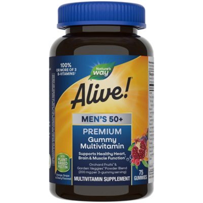 Alive! Men's 50+ Gummy Multivitamin - Fruit & Vegetable Blend (75 Gummies)